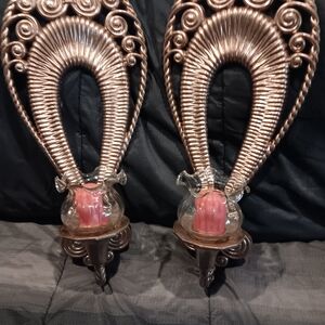 2Vintage Home Interiors Wall Sconces With Glass Votives